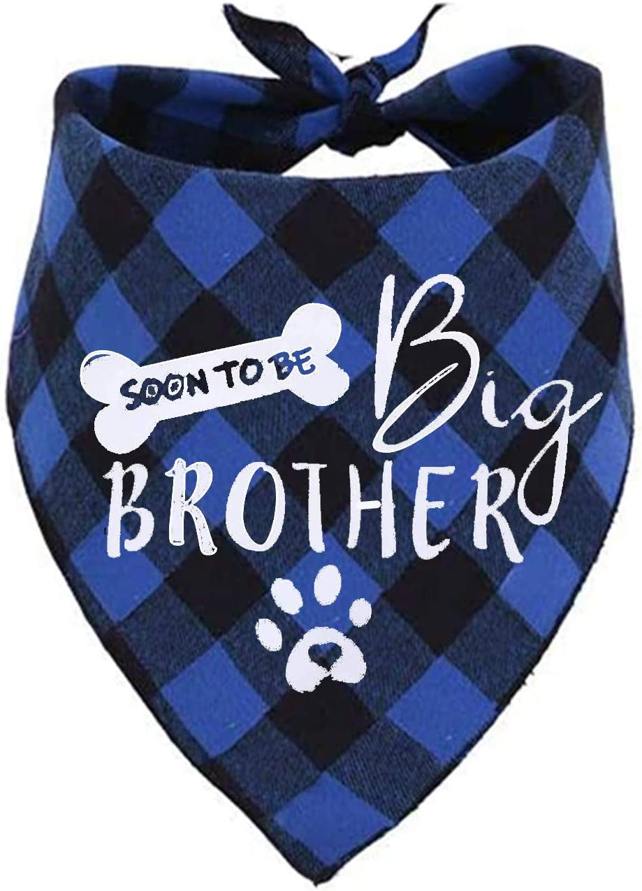 Big Brother Dog Bandana, Reversible Plaid Triangle Bibs Pet Scarf Animals & Pet Supplies > Pet Supplies > Dog Supplies > Dog Apparel Pawskido   