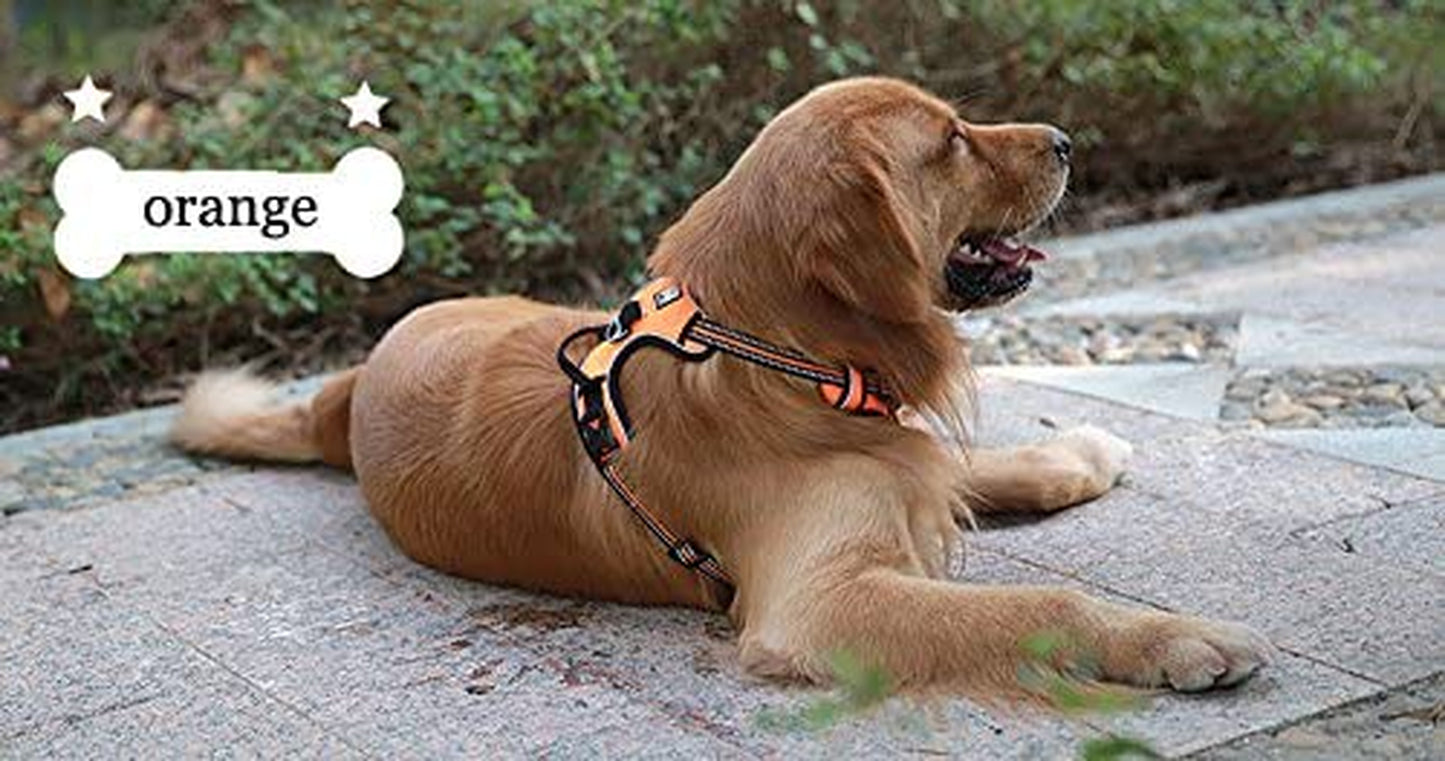 SGODA Dog Harness Reflective Dog Vest Harness No Pull Pet Harness with Handle for Large Dogs, Orange Animals & Pet Supplies > Pet Supplies > Dog Supplies > Dog Apparel SGODA   