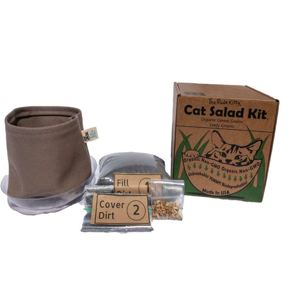 Organic Cat Grass Kit (Cat Salad) Organic Greens, Eco-Friendly, Brand: the Rude Kitty Animals & Pet Supplies > Pet Supplies > Cat Supplies > Cat Treats The Rude Kitty   