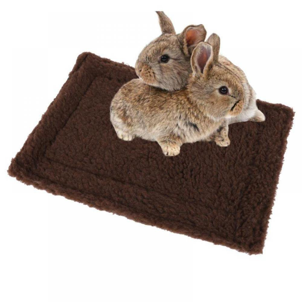 Kernelly Small Animal Blanket Mat Hamster Rabbit Cat Kitten House Pad Quilt Double Sided Fleece Warm Nest Bedding Cover Pet Accessories Animals & Pet Supplies > Pet Supplies > Small Animal Supplies > Small Animal Bedding Kernelly Dark brown  