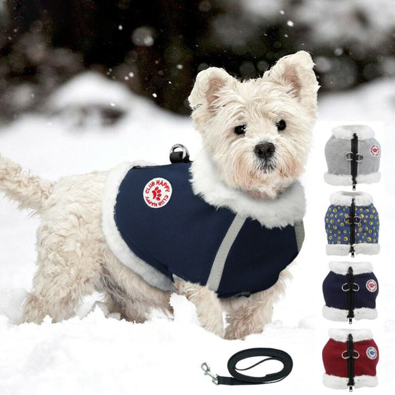 Dog Winter Coat with Thicken Furry Collar, Reflective Warm Pet Jacket Waterproof Windproof Dog Clothes for Cold Weather, Soft Puppy Vest Apparel for Small Medium Large Dogs, Blue, M Animals & Pet Supplies > Pet Supplies > Dog Supplies > Dog Apparel Dog jackets S Blue 