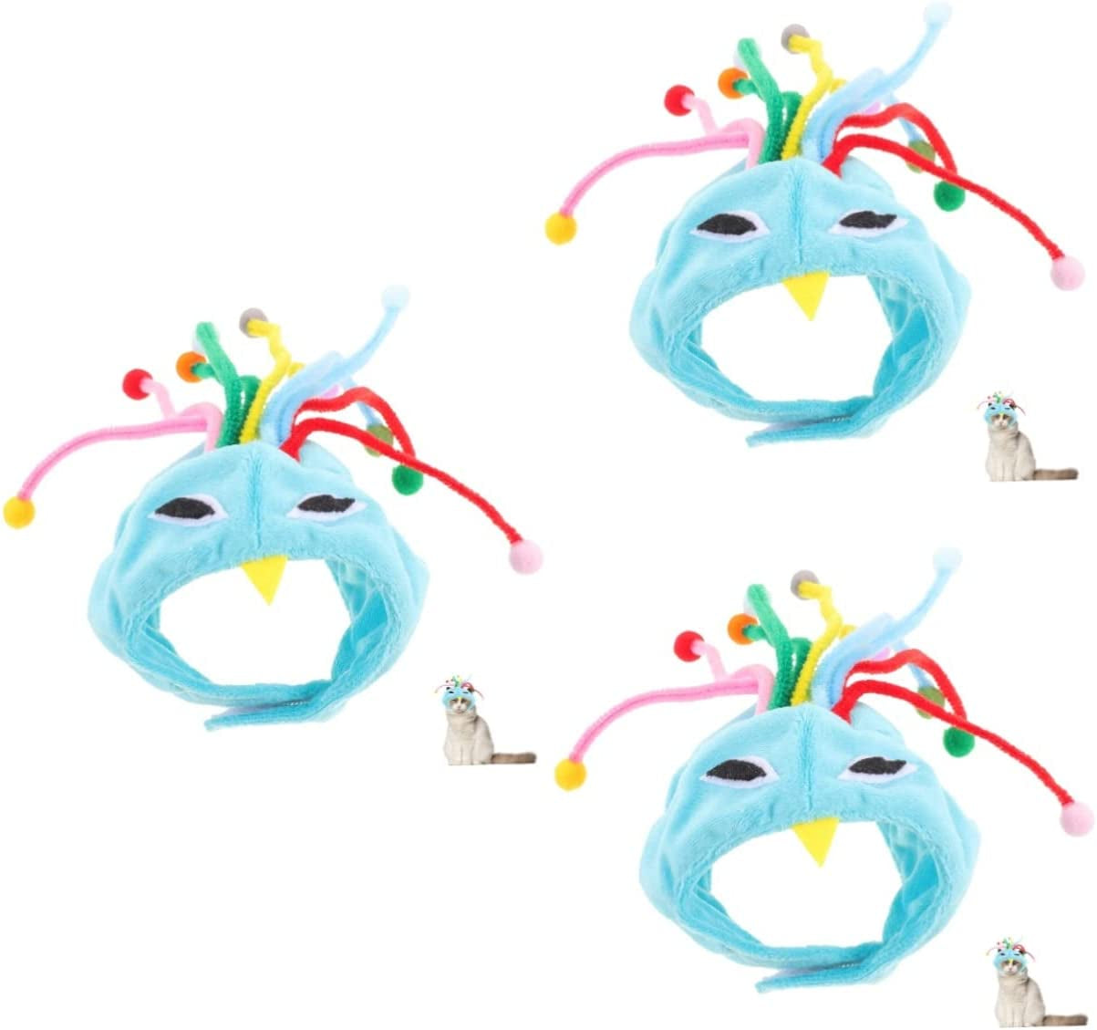 Ipetboom Headwear Decor Puppies Funny Cover Peacock Household Warm Cat Dogs Soft Small Cats Headdress Cap Costume Dog Bird for Party Cartoon Lovely Puppy Hat Accessories Design Animals & Pet Supplies > Pet Supplies > Dog Supplies > Dog Apparel Ipetboom As Shown 1x3pcs 20X20X1cmx3pcs 