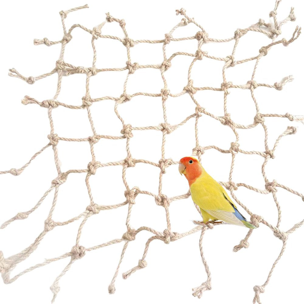 Meidiya Bird Rope Climbing Net,Parrot Swing Hammock,Bird Climbing Ladder Hanging Cage Perch Chew Toys for Budgies Macaw Conure Finch Cockatoo Budgie Animals & Pet Supplies > Pet Supplies > Bird Supplies > Bird Ladders & Perches Meidiya M White 