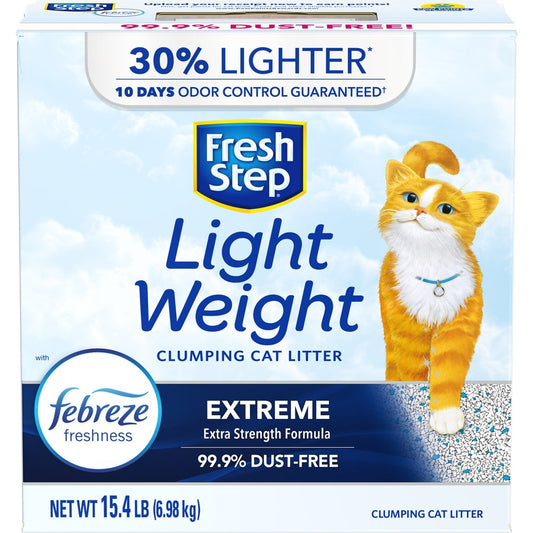 Fresh Step Lightweight Extreme Scented Litter with Febreze, Clumping Cat Litter, 15.4 Pounds Animals & Pet Supplies > Pet Supplies > Cat Supplies > Cat Litter The Clorox Company   