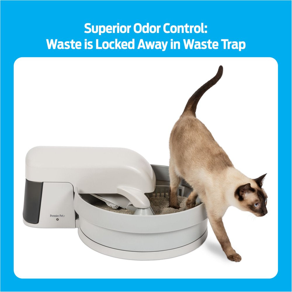 Premier Pet Auto-Clean Litter Box System: Self-Cleaning Litter System, No More Scooping, Auto-Cleans Every 30 Minutes, Superior Odor Control, Works with Any Clumping Clay Litter Animals & Pet Supplies > Pet Supplies > Cat Supplies > Cat Litter Box Liners Radio Systems Corporation   