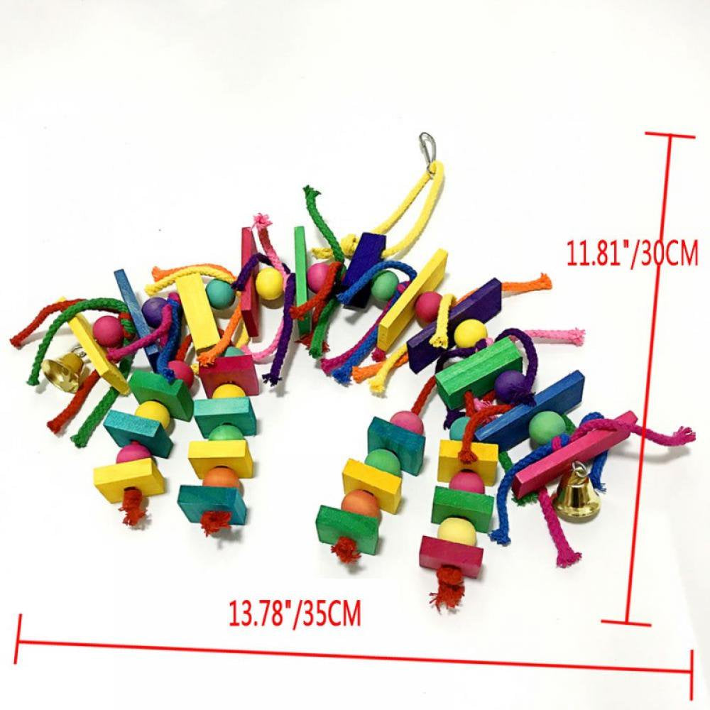 LEMETOW 1X Pet Bird Parrot Cages Hang Toy Wood Large Rope Cave Ladder Bell Chew Bit Game Animals & Pet Supplies > Pet Supplies > Bird Supplies > Bird Toys NA   