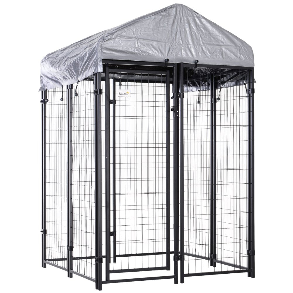 Pawhut Galvanized Steel Fence Dog Kennel, Large, Outdoor Animals & Pet Supplies > Pet Supplies > Dog Supplies > Dog Kennels & Runs Aosom LLC 4' x 4' x 6'  