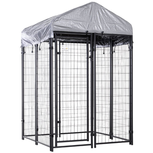 Pawhut Galvanized Steel Fence Dog Kennel, Large, Outdoor Animals & Pet Supplies > Pet Supplies > Dog Supplies > Dog Kennels & Runs Aosom LLC 4' x 4' x 6'  