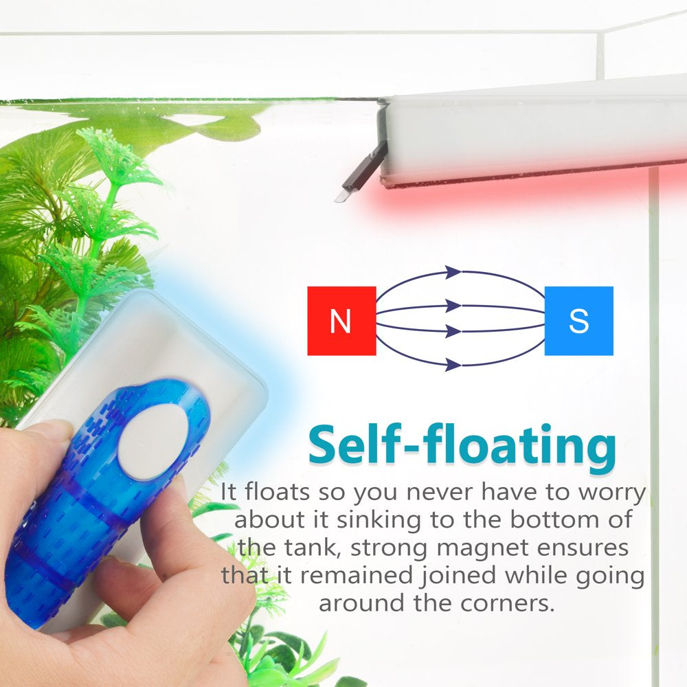 NEPTONION Magnetic Aquarium Fish Tank Glass Algae Scrapers Glass Cleaner Scrubber Clean [Blades Attachment, Floating, Scratch-Free, Non-Slip, Magnetizing]S