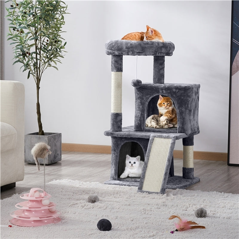 Smilemart 36" Cat Tree with Condo and Scratching Post Tower, Dark Gray Animals & Pet Supplies > Pet Supplies > Cat Supplies > Cat Furniture SmileMart   