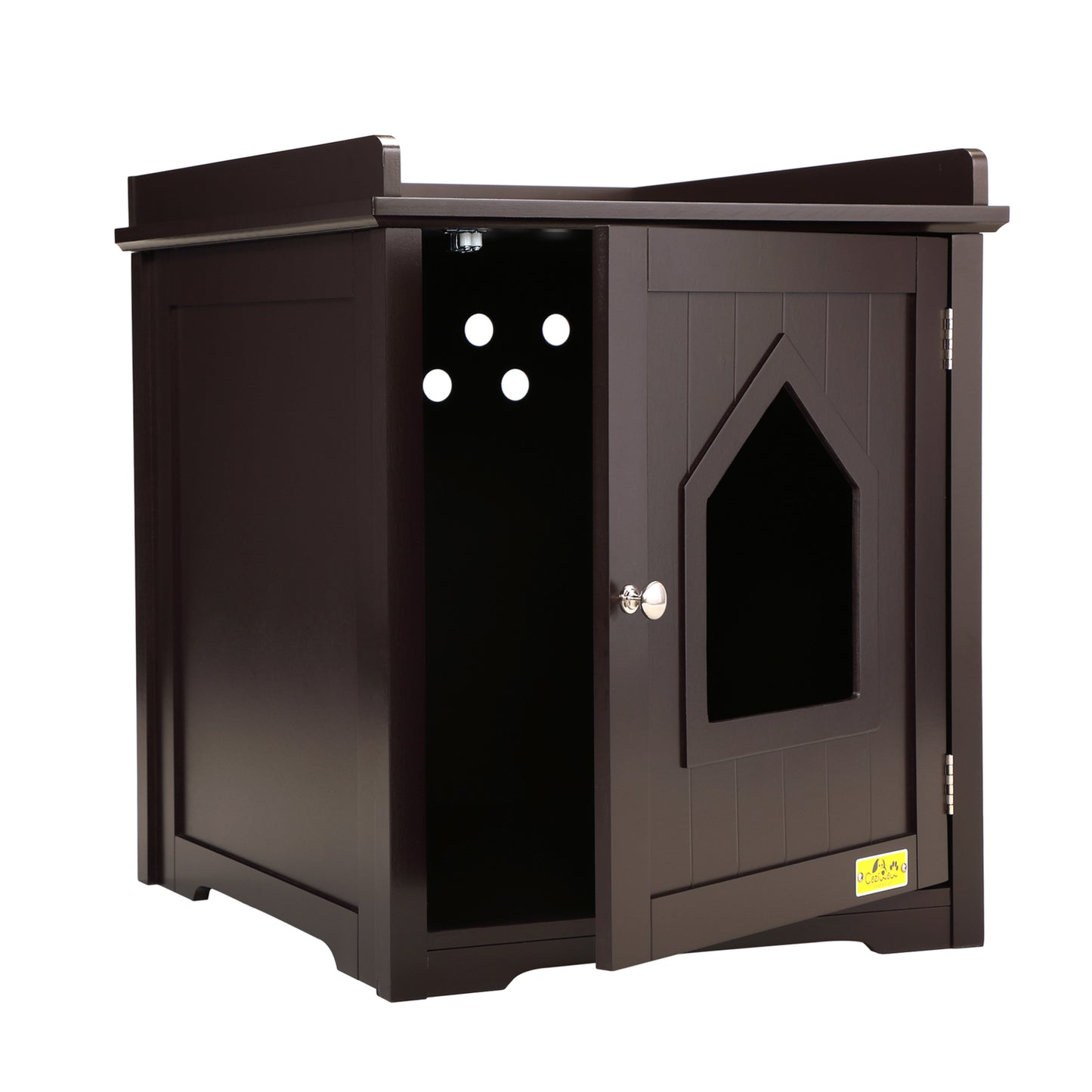 Coziwow Cat House Hidden Litter Box Furniture with Apron Top,Brown Animals & Pet Supplies > Pet Supplies > Cat Supplies > Cat Furniture Coziwow   