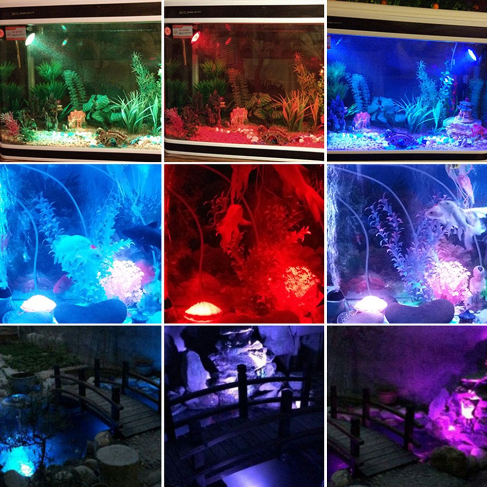 Gotofar Remote Control RGB Color Waterproof LED Aquarium Tank Lamp Projection Light Animals & Pet Supplies > Pet Supplies > Fish Supplies > Aquarium Lighting Gotofar   