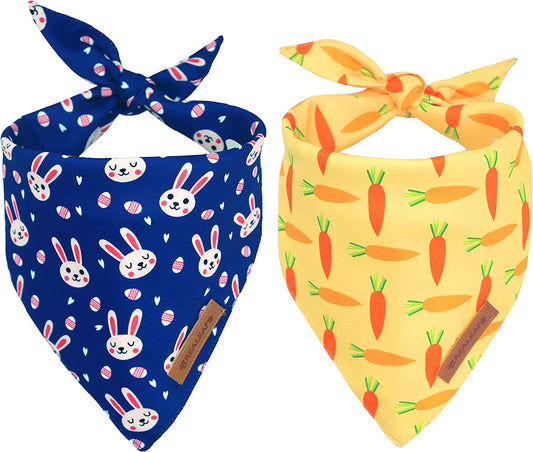 Realeaf Easter Dog Bandanas 2 Pack, Triangle Reversible Pet Scarf for Boy and Girl, Premium Durable Fabric, Multiple Sizes Offered, Bandana for Small Medium Large and Extra Large Dogs (Large) Animals & Pet Supplies > Pet Supplies > Dog Supplies > Dog Apparel Realeaf Easter Large 