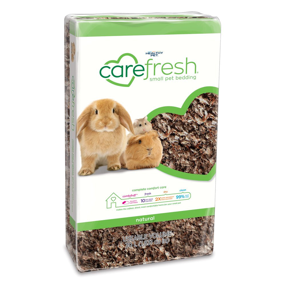 Carefresh Natural Soft Paper Fiber, Small Pet Bedding, Brown, 30L