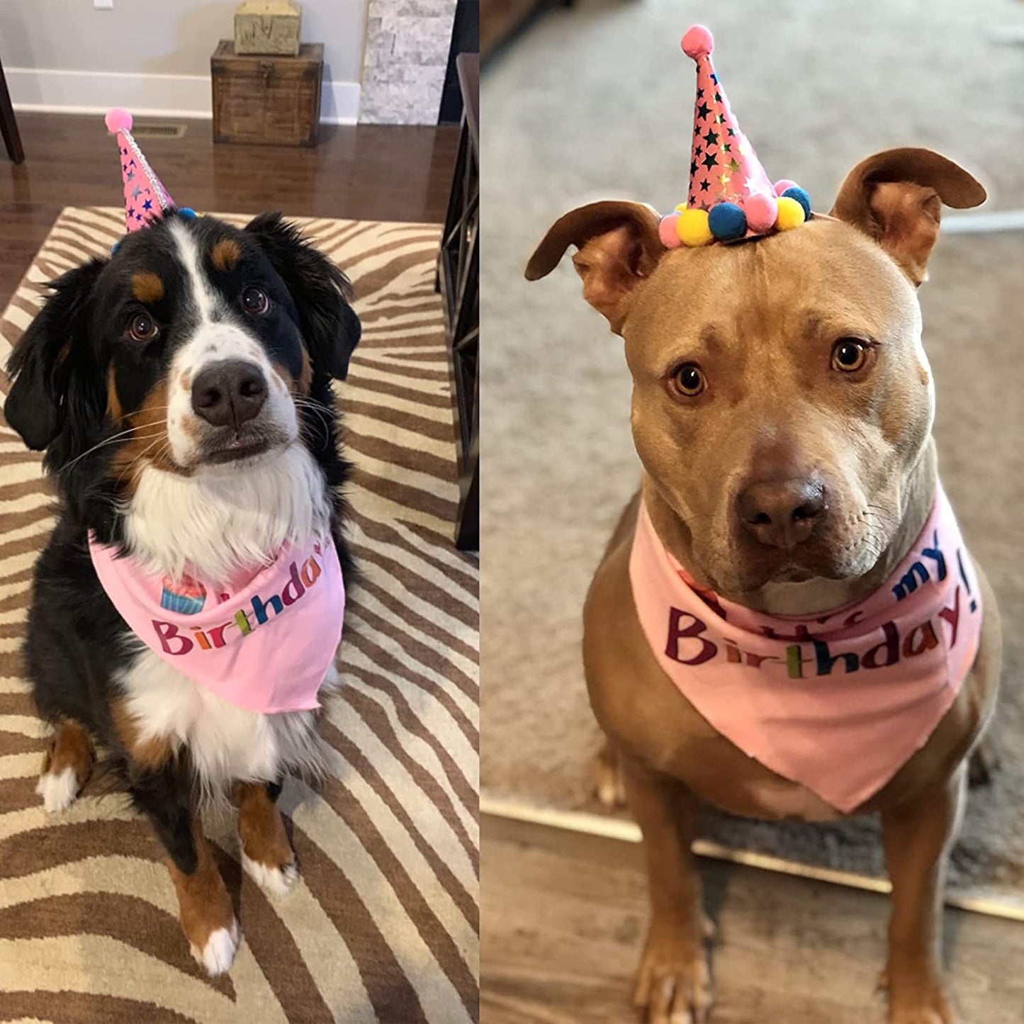 PUPTECK Dog Birthday Bandana Scarfs with Cute Doggie Birthday Party Hat Animals & Pet Supplies > Pet Supplies > Dog Supplies > Dog Apparel PUPTECK   