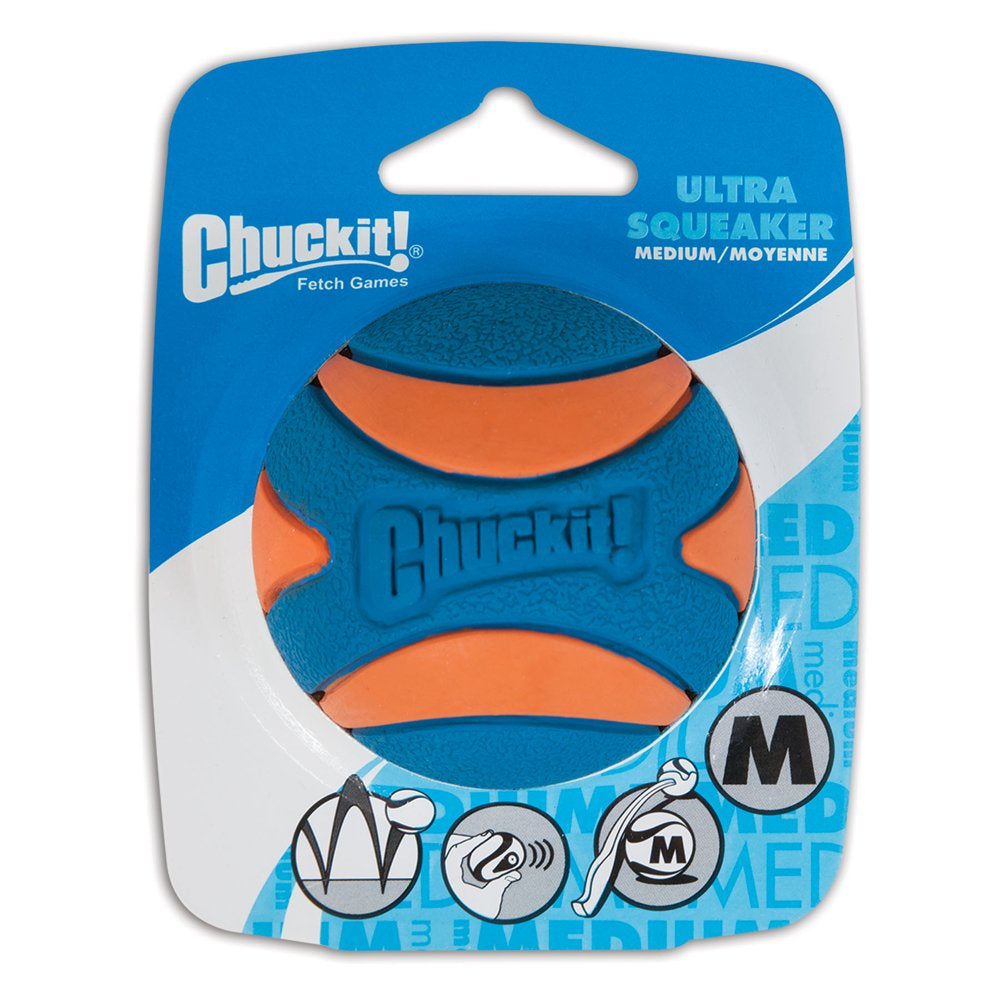 Canine Hardware Chuckit! Ultra Squeaker High Bounce Dog Toy Ball, Medium Animals & Pet Supplies > Pet Supplies > Dog Supplies > Dog Toys Doskocil Manufacturing Co Inc 1 M 