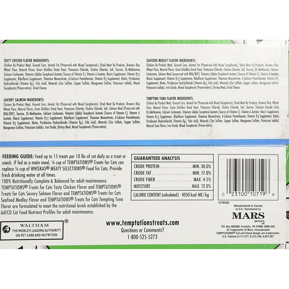 Temptations Cat Treats Mega Packs Variety 5 Count, 6.3 Oz, Animals & Pet Supplies > Pet Supplies > Cat Supplies > Cat Treats MARS Pet Care US   