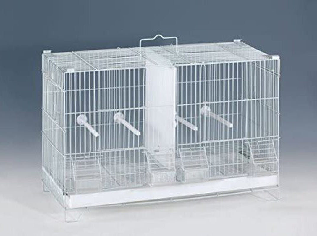 Combo-4 Stack & Lock Double Breeding Breeder Flight Aviary Canary Budgie Bird Quail Cage with Center Wire & Solid Dividers Breeding Nest Doors Rolling Stand Animals & Pet Supplies > Pet Supplies > Bird Supplies > Bird Cages & Stands Mcage   