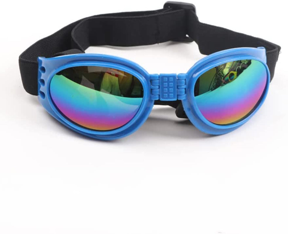 Gigicloud Pet Dog Sunglasses Summer Windproof Foldable Sunscreen Anti-Uv Puppy Goggles Pet Dog Sunglasses Cosplay Glasses Photo Props Eyewear for Cats and Dogs Animals & Pet Supplies > Pet Supplies > Dog Supplies > Dog Apparel Gigicloud blue one size  