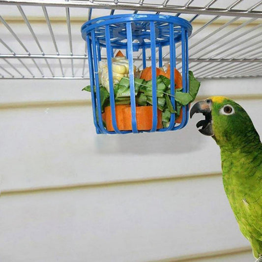 Forzero Bird Parrot Feeder Cage Fruit Vegetable Holder Cage Hanging Basket Container Foraging Toys Bird Food Holder Bird Cage Accessories
