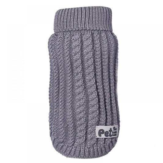 Summark Turtleneck Classic Straw-Rope Pet Dog Sweater Apparel Animals & Pet Supplies > Pet Supplies > Dog Supplies > Dog Apparel Sunmark M Gray 