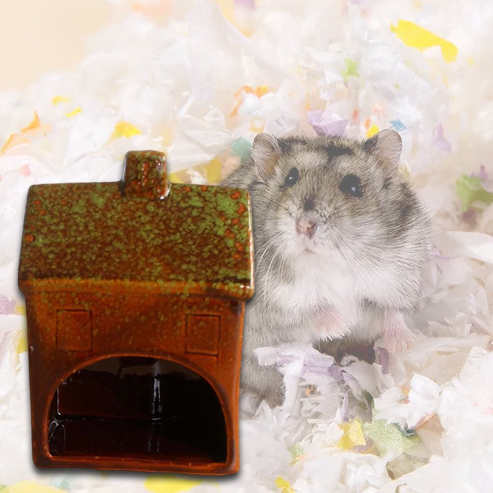 Hamster Beds Ceramic Hamster Cooling Nest Small Animals Cage Cartoon Cute Pet House Bath Keeping Warm Habitat for Dutch Chinchilla Rat Animals & Pet Supplies > Pet Supplies > Small Animal Supplies > Small Animal Habitats & Cages Menolana   