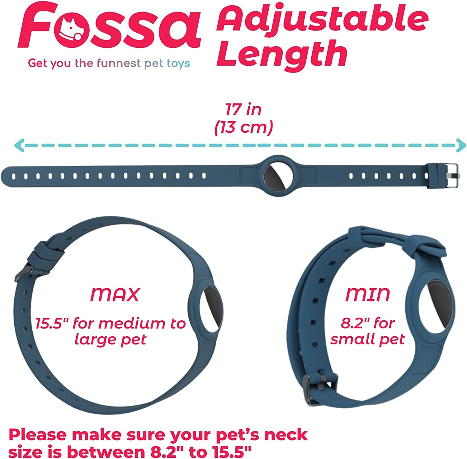 Dog Collar Compatible with Apple Airtag,Pet Collar Air Tag Holder-Blue Electronics > GPS Accessories > GPS Cases FOSSA   