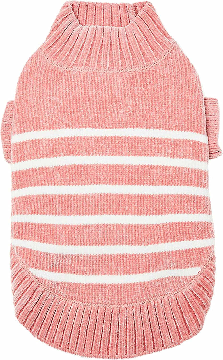 Blueberry Pet Cozy Soft Chenille Classy Striped Dog Sweater in Burgundy Red, Back Length 14", Pack of 1 Clothes for Dogs Animals & Pet Supplies > Pet Supplies > Dog Supplies > Dog Apparel Blueberry Pet Dusty Rose 18 inch (Pack of 1) 