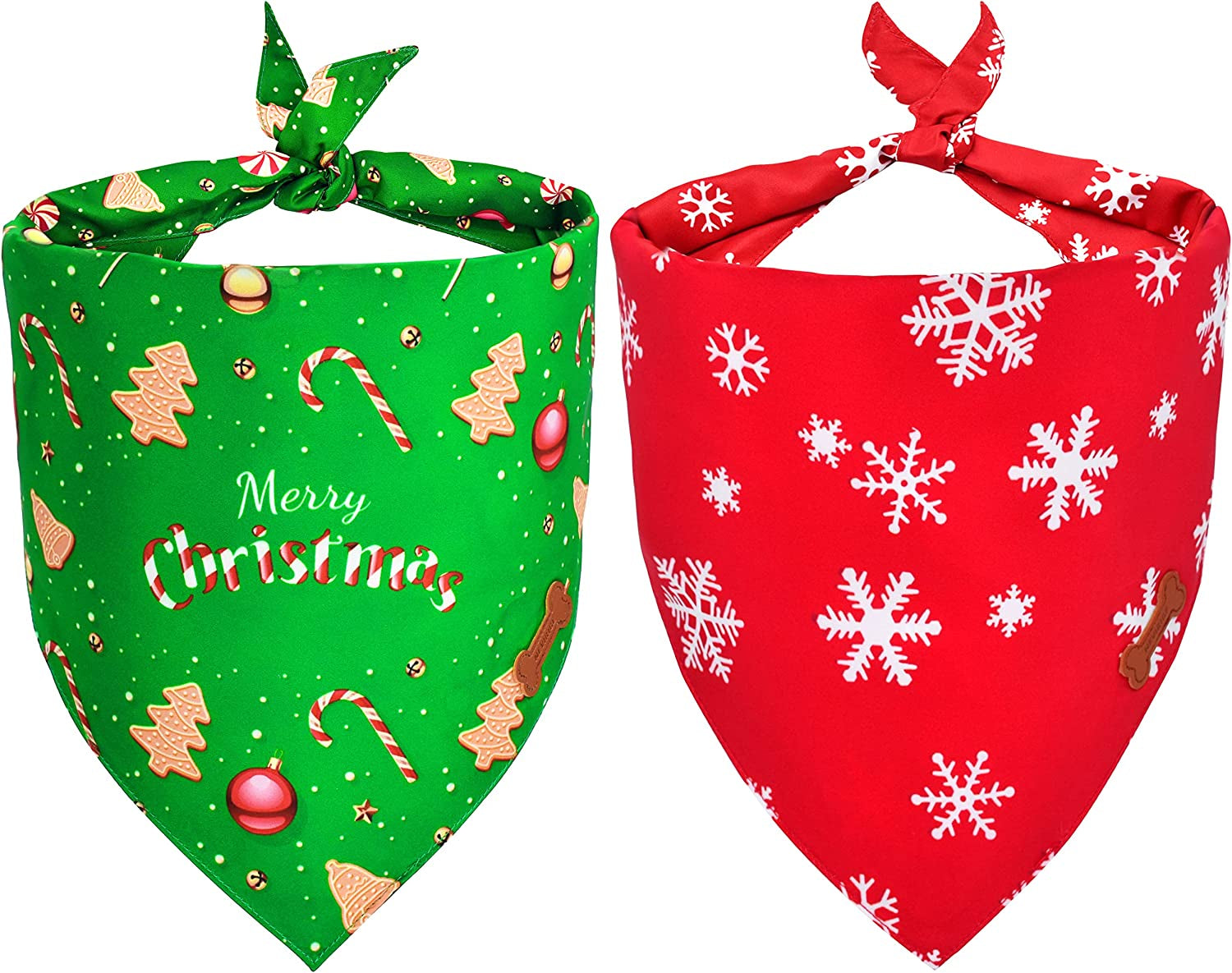 Dog Christmas Bandana,Nevirige Dog Bandanas Boy/Girl Breed 2 Pcs,Reversible Triangle Dog Scarf Bibs for Large Medium Dogs Animals & Pet Supplies > Pet Supplies > Dog Supplies > Dog Apparel NEVIRIGE   