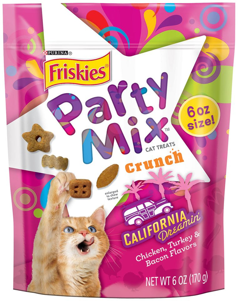 Friskies Cat Treats, Party Mix California Crunch with Chicken, 6 Oz. Pouch