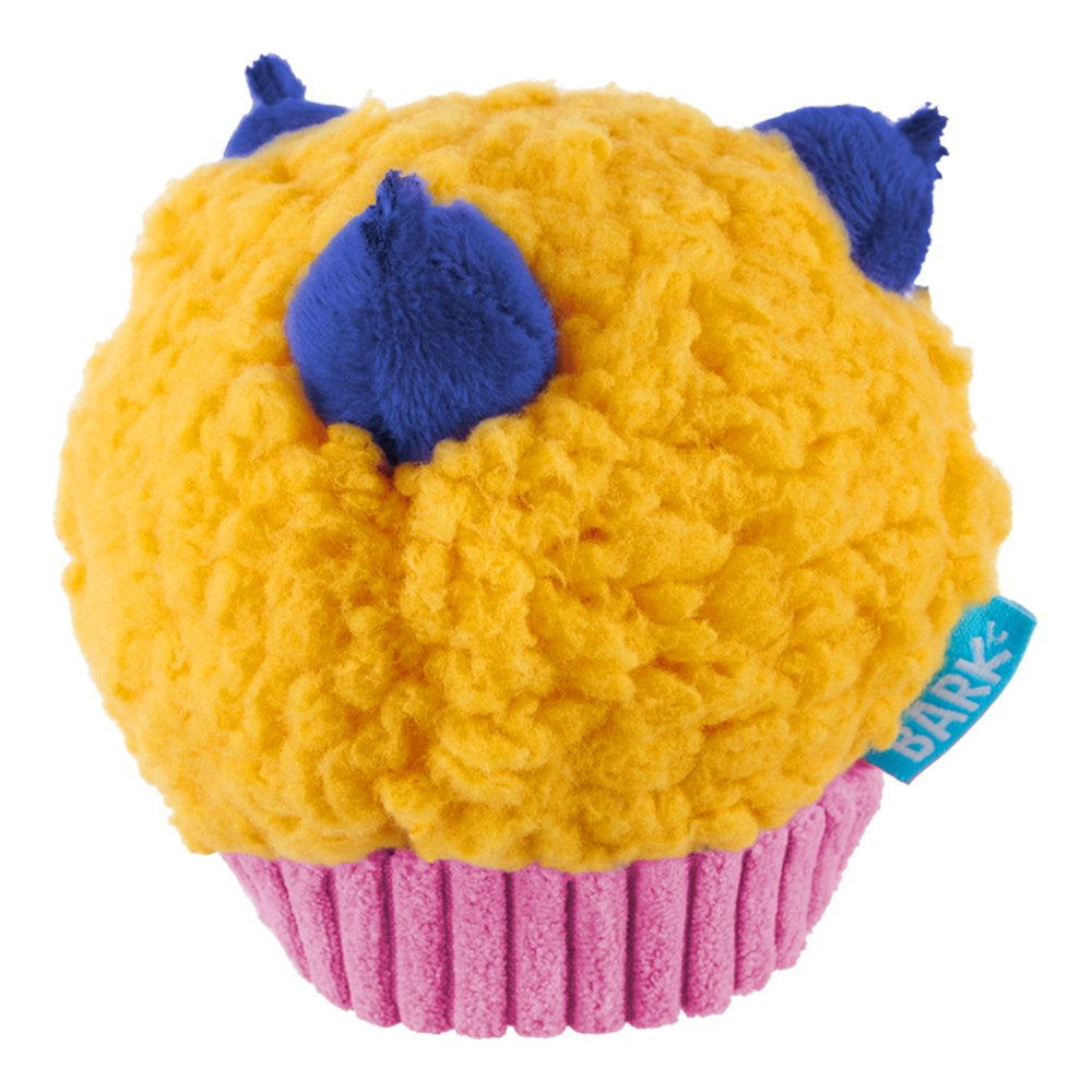 BARK Barkfest in Bed Muffin Dog Toy with Squeaker, Yellow with Blue Animals & Pet Supplies > Pet Supplies > Dog Supplies > Dog Toys BARK   