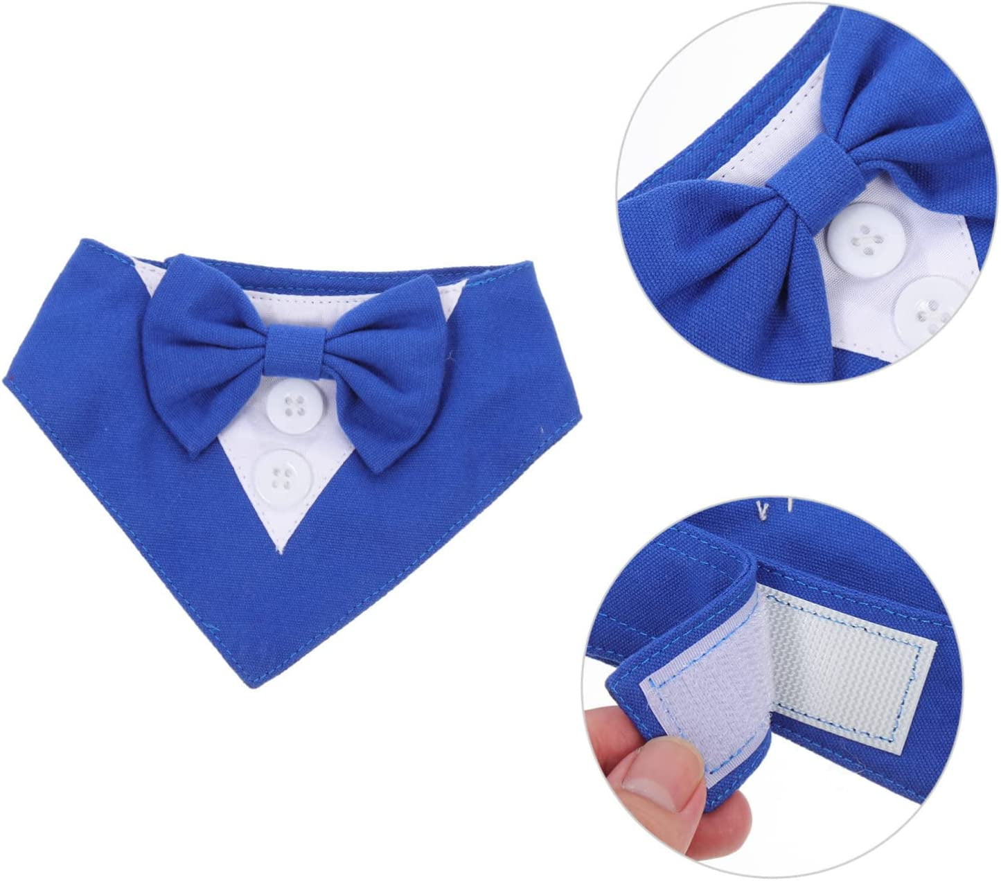 Balacoo 4Pcs Decor Neck Tuxedo Collar Pet Bib Blue Formal Costume Suit Accessory with Puppy Cat Neckerchief Cosplay Medium Neckwear Party Tie Towel Adjustable Bow Dog Saliva Large Xs Animals & Pet Supplies > Pet Supplies > Dog Supplies > Dog Apparel Balacoo   