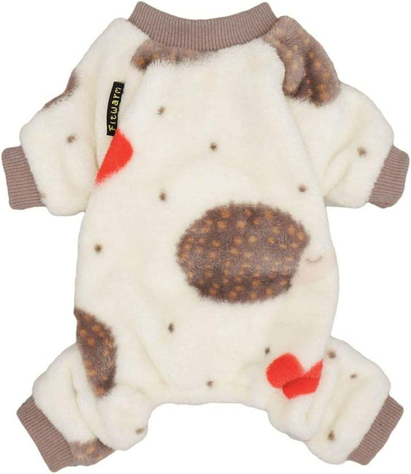 Fitwarm Glasses Reindeer Dog Christmas Outfit Holiday Dog Pajamas Thick Velvet Doggie Coat Puppy Winter Sweater Doggy Soft PJS Pet Cold Weather Clothes Cat Jumpsuits Black Large Animals & Pet Supplies > Pet Supplies > Dog Supplies > Dog Apparel Fitwarm Cream White S 