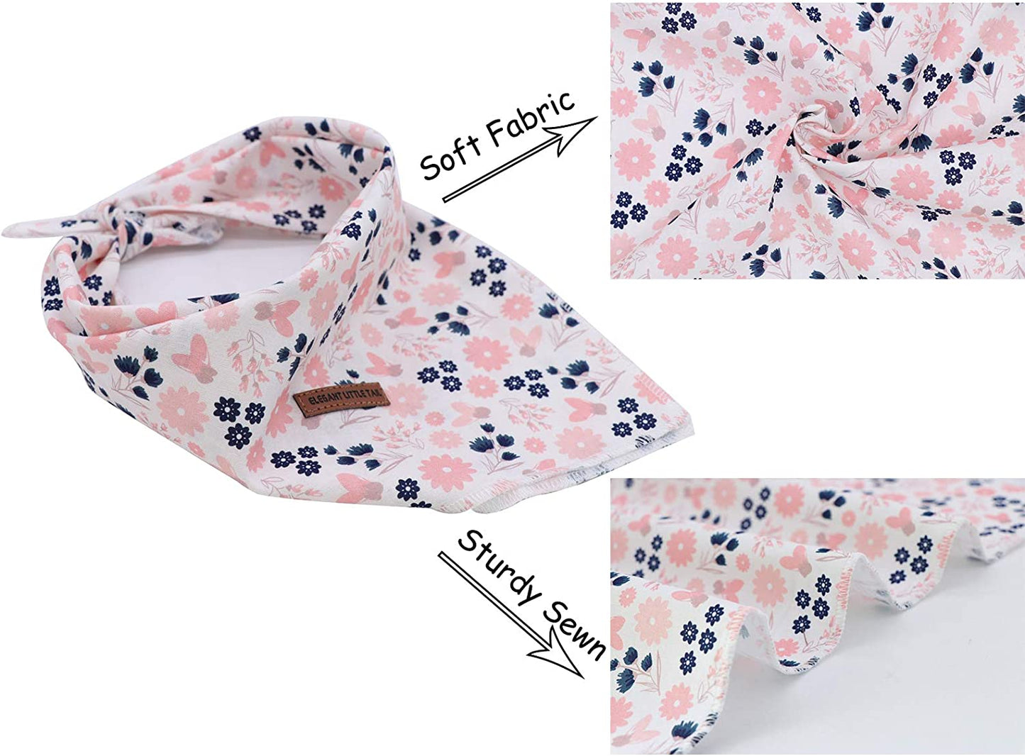 Elegant Little Tail Dog Bandana for Boy Girl Small Medium Large Dogs, Comfortable Dog Bibs Scarf, Adjustable Square Dog Kerchief Animals & Pet Supplies > Pet Supplies > Dog Supplies > Dog Apparel Elegant little tail   