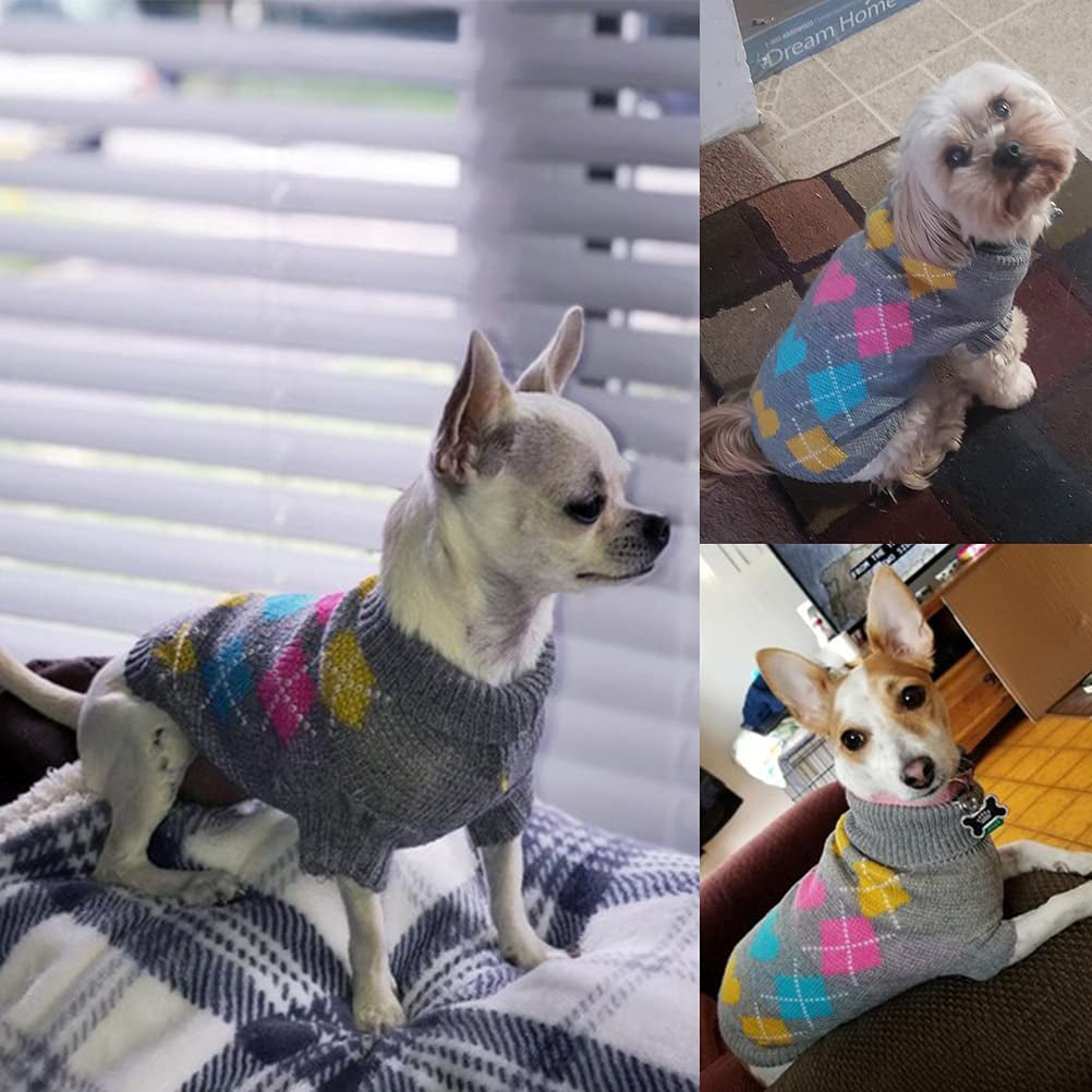 Medium Dog Argyle Sweater Cute Winter Pets Clothes Animals & Pet Supplies > Pet Supplies > Dog Supplies > Dog Apparel BBPET   