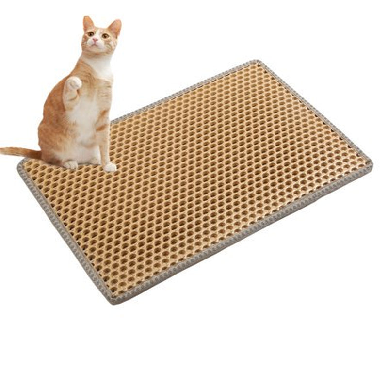 Cosotower Cat Litter Mat, Litter Box Trapping Mat, 21 X 14 Inch Double Layer Mat, Scatter Control Layer Mat for Kitty, Urine & Waterproof, Washable, Easy Clean, Black Animals & Pet Supplies > Pet Supplies > Cat Supplies > Cat Litter Box Mats MOICO Yellow  