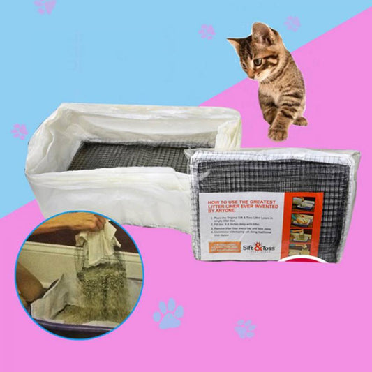 Reusable Cat Feces Filter Cat Sand Bag Hands Free Cats Sifting Litter Tray Kitten Hygienic Animals & Pet Supplies > Pet Supplies > Cat Supplies > Cat Litter JANDEL.us   