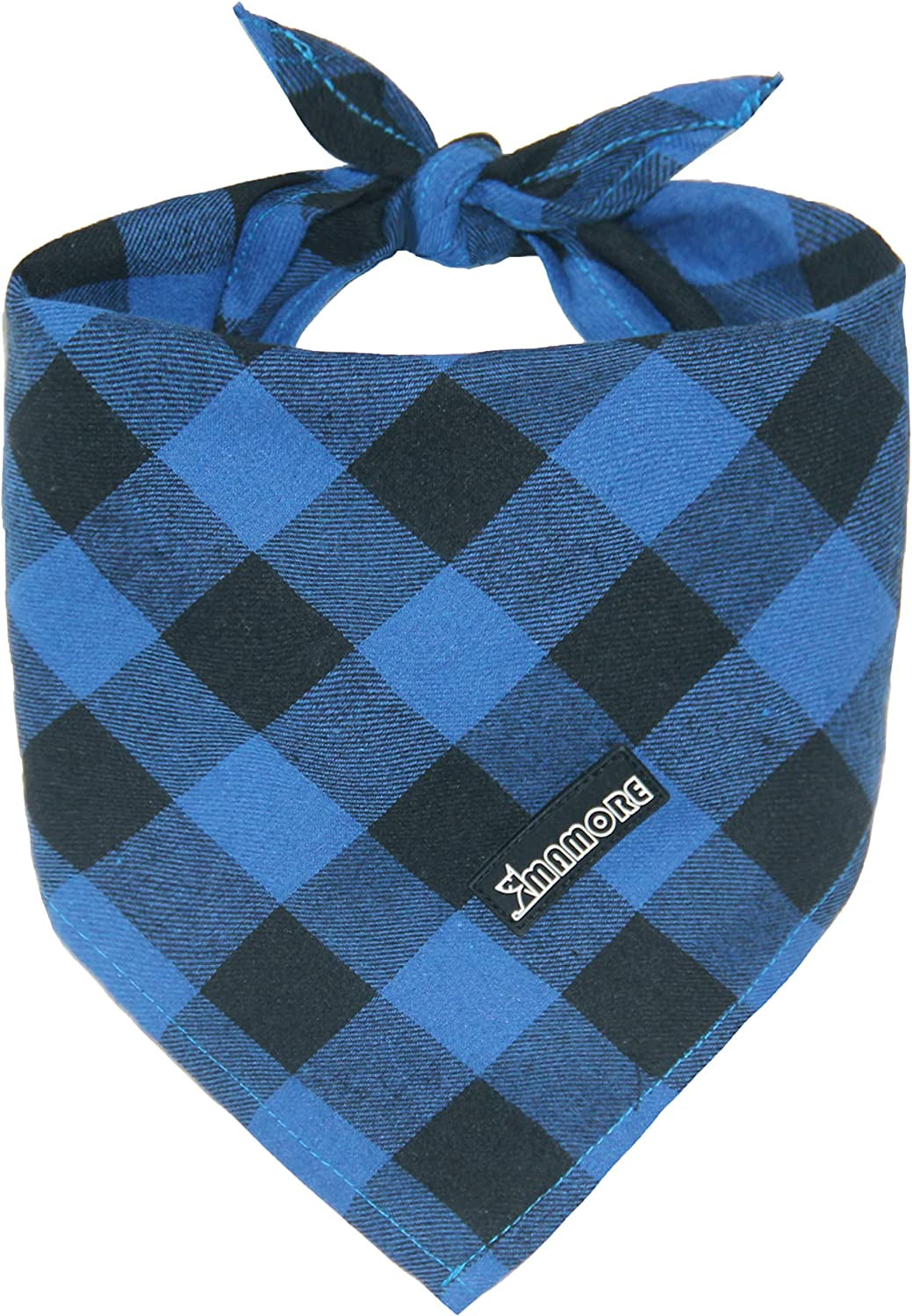 Adjustable Plaid Dog Bandanas,1Pc Soft Washable Cotton Triangle Bib Kerchief Scarfs for Small Medium Large Dogs and Cats (Brown&Blue, Large) Animals & Pet Supplies > Pet Supplies > Dog Supplies > Dog Apparel MAMORE Blue Small 