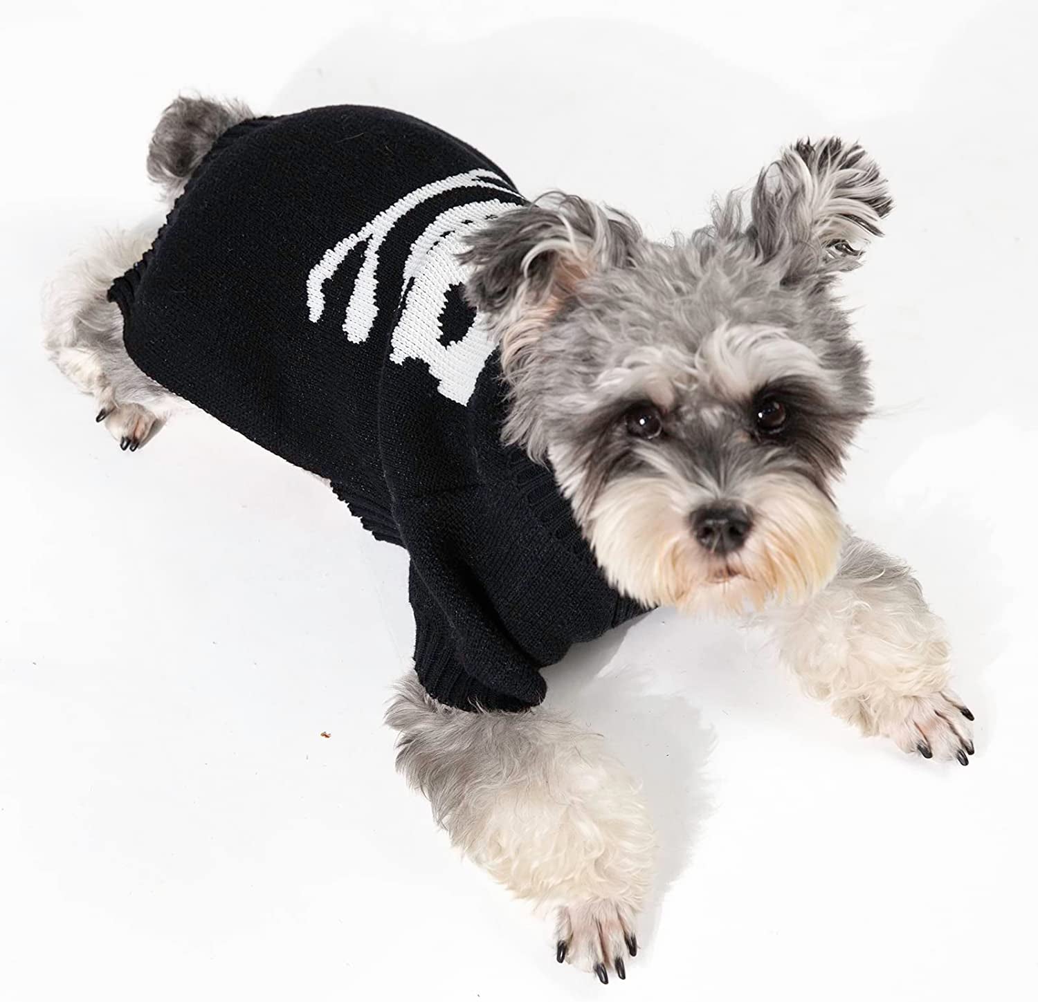 𝟮𝟬𝟮𝟮 Furryilla Small Dog Sweater Dog Skeleton Costume with Glow in the Dark Pattern and Harness Hole, Turtleneck Ugly Christmas Sweater Coat Winter Sweater for Chihuahua XXS XS and Small Dogs Cat Animals & Pet Supplies > Pet Supplies > Dog Supplies > Dog Apparel Furryilla   