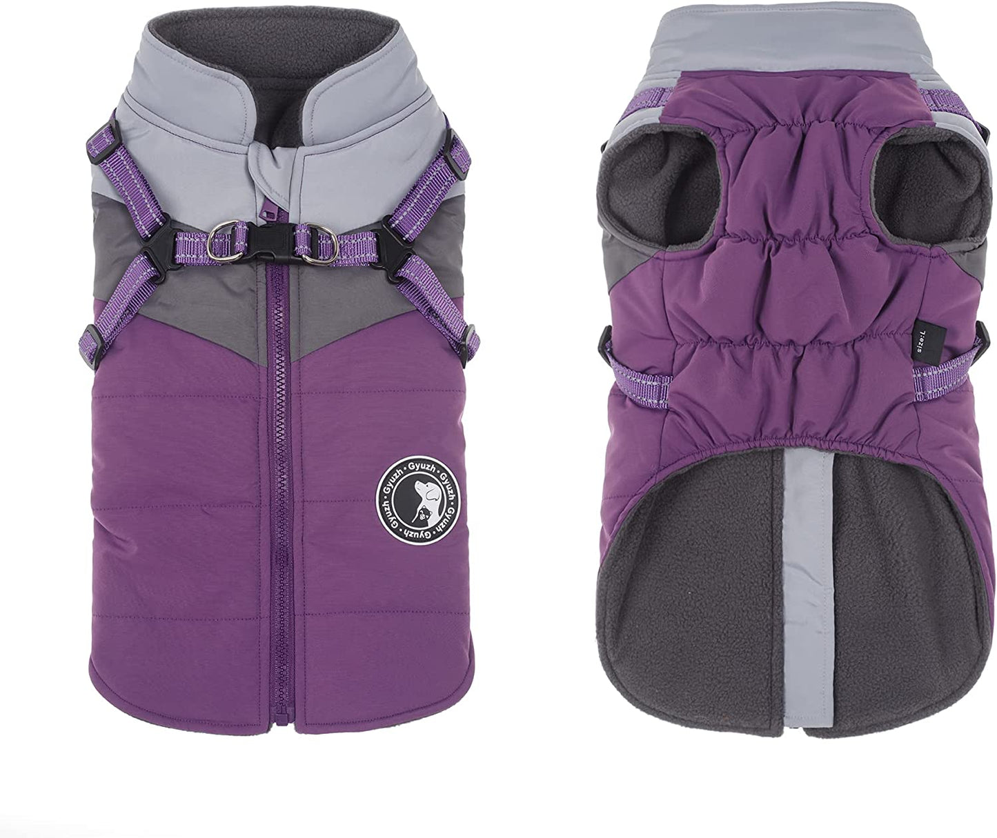 Gyuzh Dog Coats for Small Medium Dogs Winter Dog Coat Dog Jacket Vest Clothes Dog Harness Coat Small Dog Harness Puppy Coats Jackets Waterproof Small Medium Dog Coats for Winter Animals & Pet Supplies > Pet Supplies > Dog Supplies > Dog Apparel Gyuzh Purple Large 