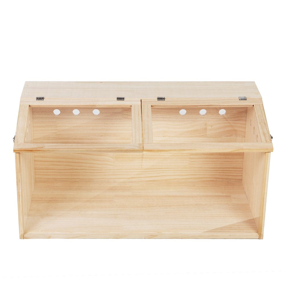 Middle Transparent Wooden Hamster Cage, Small Animal Habitat Hutch for Large Siberian Hamster,Gerbils,Little Rabbits, Natural Animals & Pet Supplies > Pet Supplies > Small Animal Supplies > Small Animal Habitats & Cages HOMEFUL   