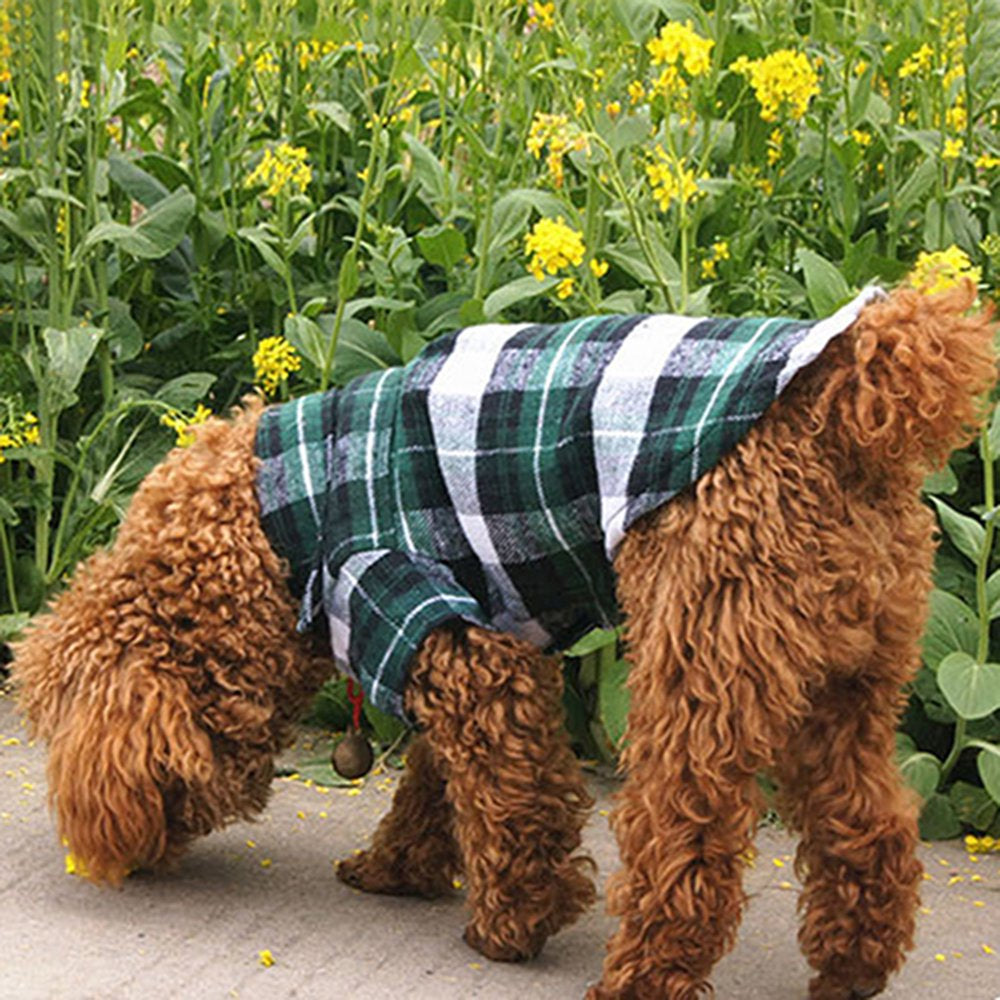 Sarkoyar Cute Pet Dog Puppy Plaid Shirt Coat Clothes T-Shirt Top Apparel Size XS S M L