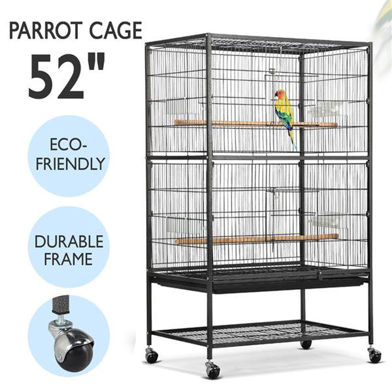 Topeakmart Metal Bird Cage with Stand, Black, 64", Open Top Animals & Pet Supplies > Pet Supplies > Bird Supplies > Bird Cage Accessories Topeakmart L  