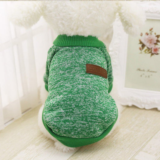 Pet Dog Warm Sweaters, Knitted Classic Pet Sweater Autumn Winter Warm Costume Pet Dog Cat Warm Coat Dog Classic Custome Knit Sweater Winter Clothes Apparel for Small Puppy,Green,S Animals & Pet Supplies > Pet Supplies > Cat Supplies > Cat Apparel LINKABC S Green 
