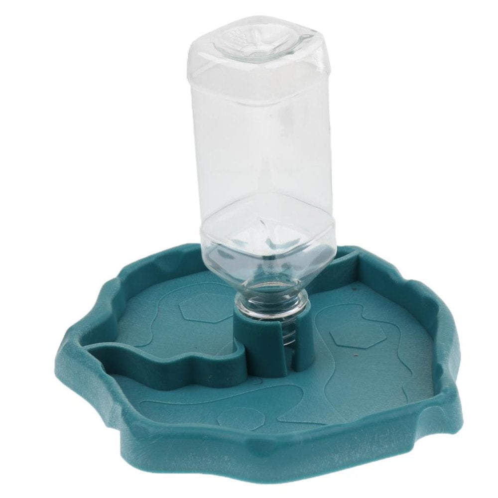 Reptile Waterer Refilling Water Dispenser Feeding Water Bowl with Bottle, Automatic Reptile Tortoise Gecko Feeding Bowl , Noctilucence Animals & Pet Supplies > Pet Supplies > Small Animal Supplies > Small Animal Habitat Accessories FITYLE Acid Blue  