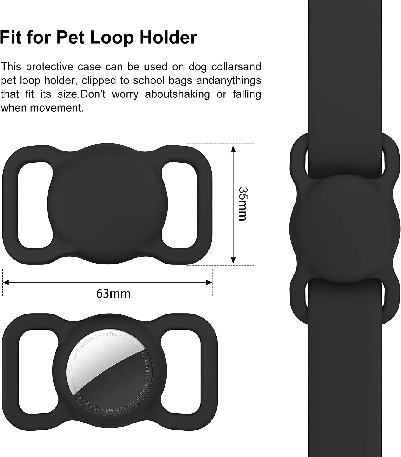 Apple Airtag DLENP Air Tag Dog Collar Holder for Pets,Airtags 1 Pack Cases for Apple Air Tags