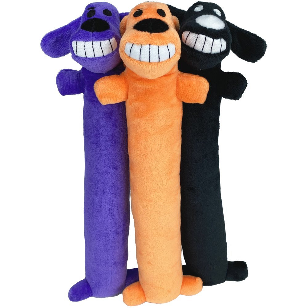 Multipet Halloween Plush Loofa Dog Toys, Stuffed and Squeaker Inside, 3 Pack Bundle of Purple, Orange and Black, 12 Inches Each Animals & Pet Supplies > Pet Supplies > Dog Supplies > Dog Toys Multipet   