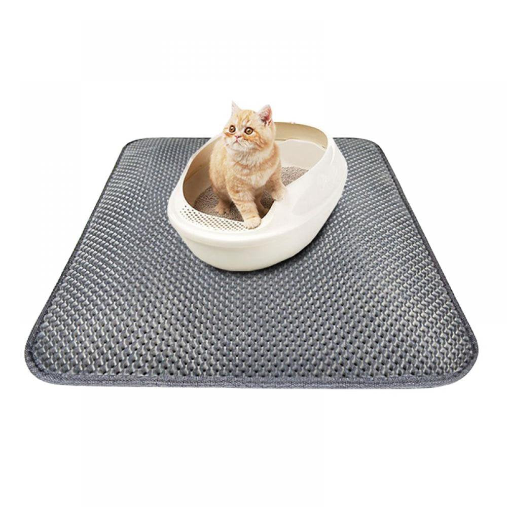 Cat Litter Trapping Mat, Kitty Litter Trapper Pad, Honeycomb Double-Layer Cat Mat for Litter Box, Easy Clean, Large Size, Black Litter Catcher Rug, Waterproof, Urine Proof Animals & Pet Supplies > Pet Supplies > Cat Supplies > Cat Litter Box Mats Xinhuaya   