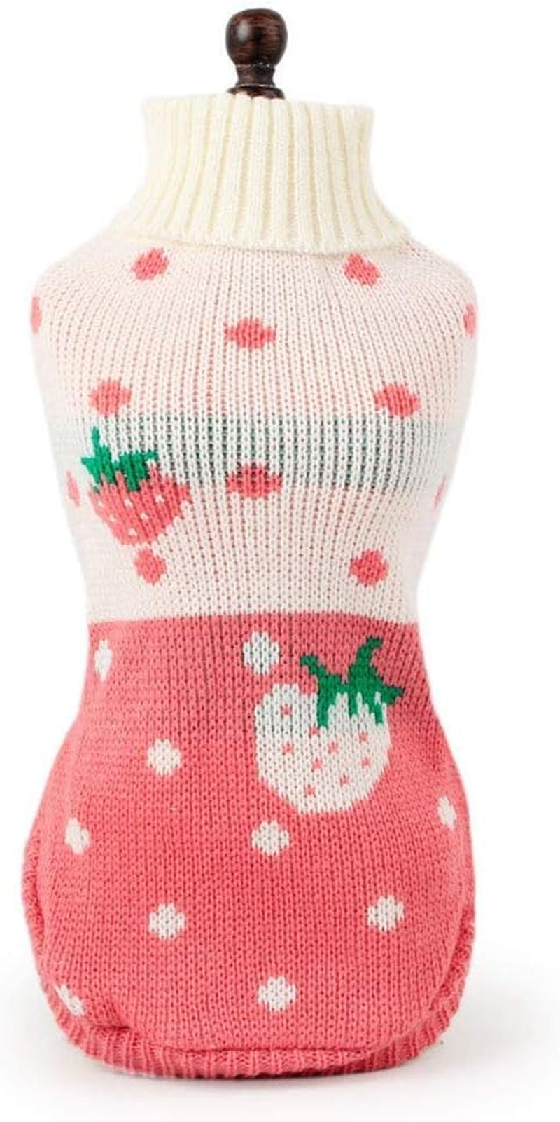 CHBORCHICEN Pet Dog Sweaters Classic Knitwear Turtleneck Winter Warm Puppy Clothing Cute Strawberry and Heart Doggie Sweater (Pink, Small) Animals & Pet Supplies > Pet Supplies > Dog Supplies > Dog Apparel CHBORCHICEN   