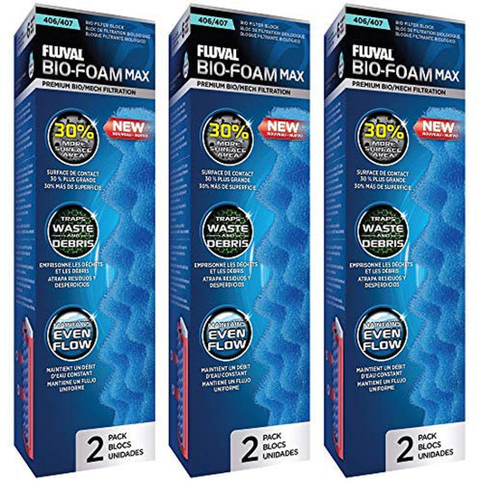 FV Fluval 6 Pack of Bio-Foam Max Media for Fluval 406 and 407 Aquarium Filters